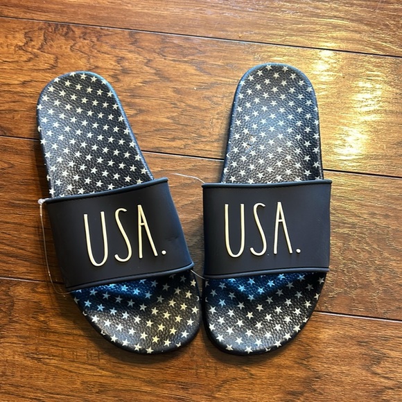 Rae Dunn Women shoes sandals Blue Slide Wedge Size 9 SKU 10608 NEW - Picture 7 of 7